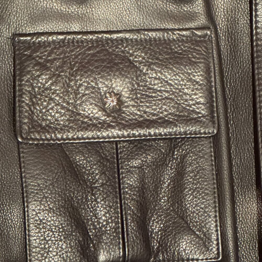 King Baby Men's Leather Biker Jacket - Picture 6 of 7
